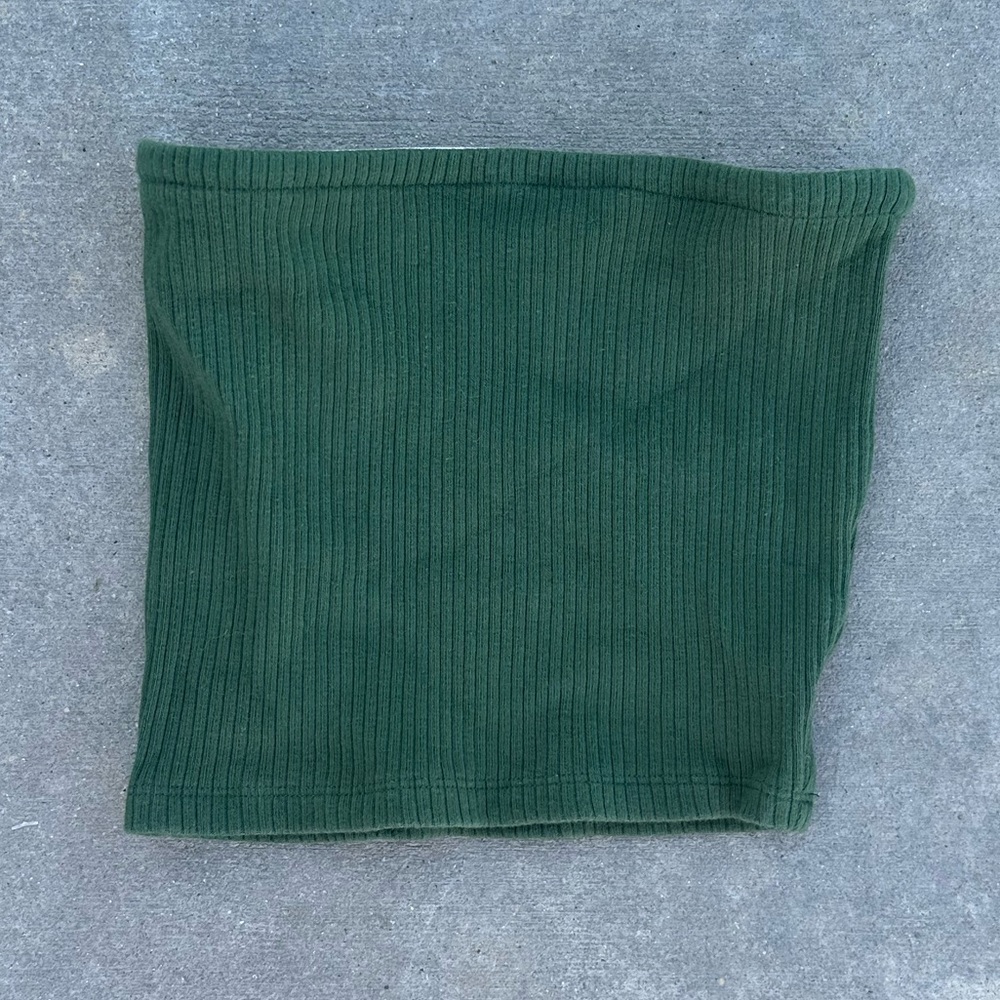 urban outfitters tube top strapless green plain basic basics